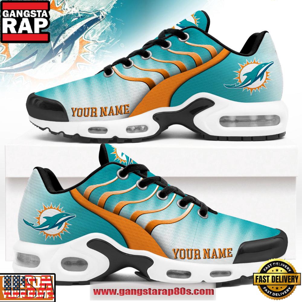 Custom Name Miami Dolphins NFL Endzone Runner Air Max Plus Shoes