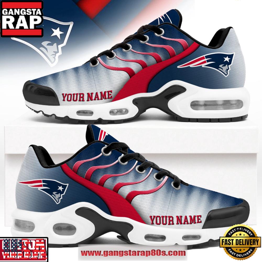 Custom Name New England Patriots NFL Endzone Runner Air Max Plus Shoes