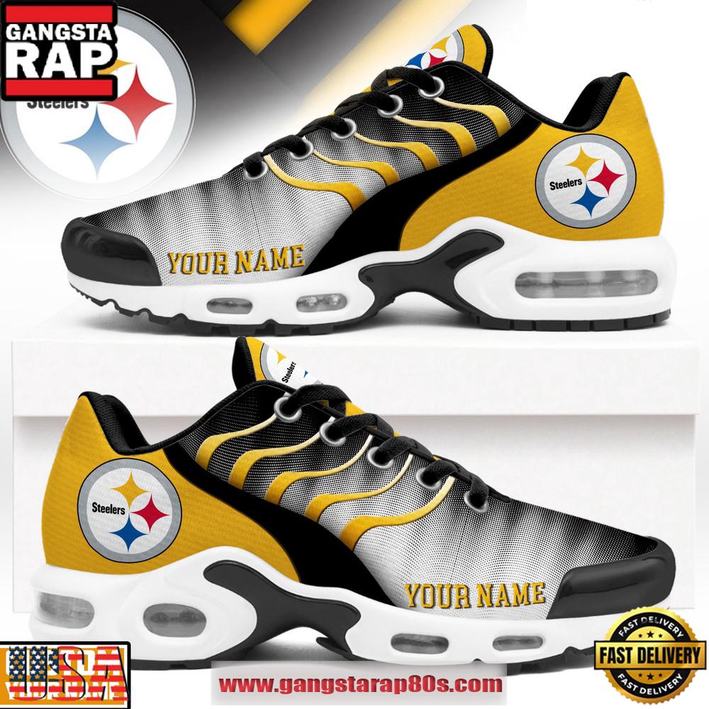 Custom Name Pittsburgh Steelers NFL Endzone Runner Air Max Plus Shoes