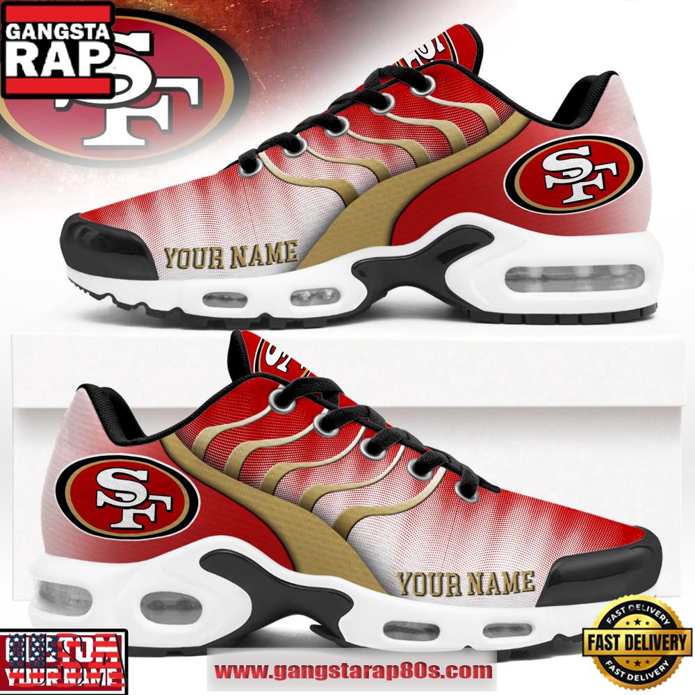 Custom Name San Francisco 49ers NFL Endzone Runner Air Max Plus Shoes