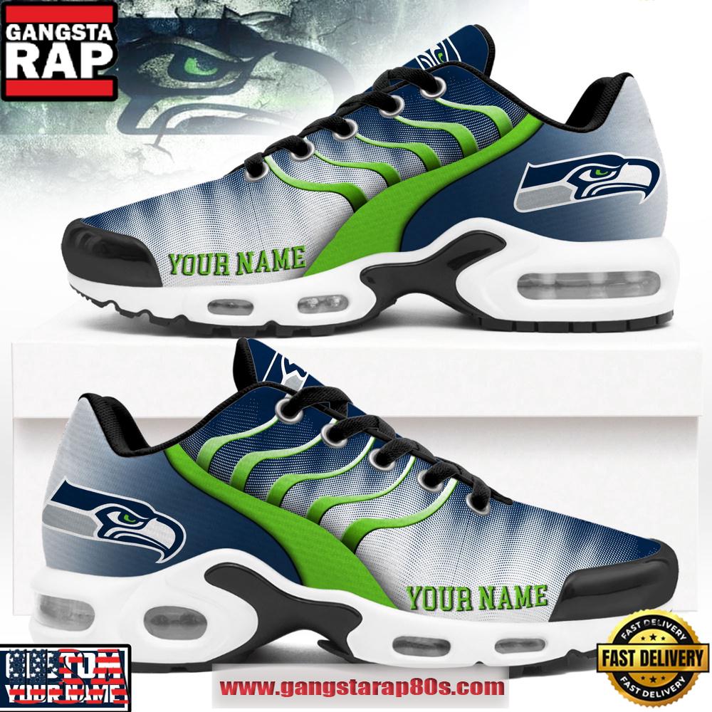 Custom Name Seattle Seahawks NFL Endzone Runner Air Max Plus Shoes