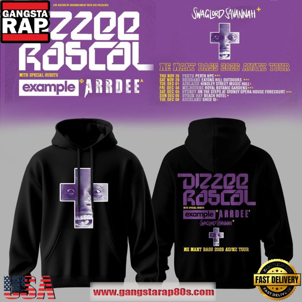 izzee Rascal We Want Bass AU-NZ Tour 2026 Hoodie izzee Rascal We Want Bass AU-NZ Tour 2026 Hoodie