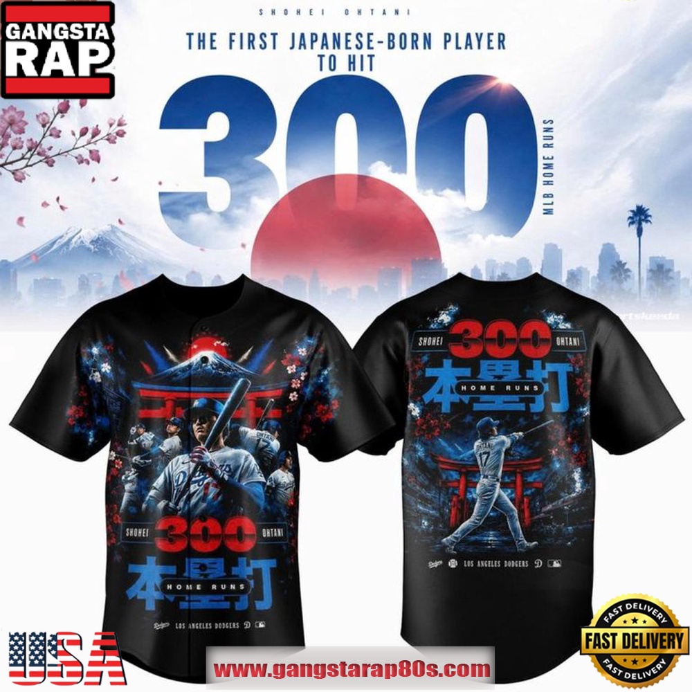 Los Angeles Dodgers Shohei Ohtani Cherry Blossom 300 Home Runs 2026 Baseball Jersey