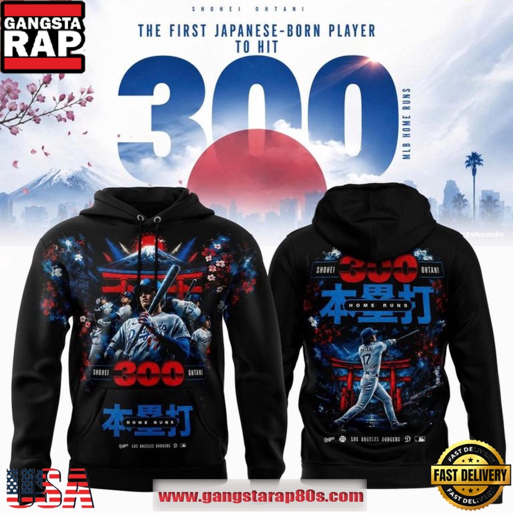 Los Angeles Dodgers Shohei Ohtani Cherry Blossom 300 Home Runs 2026 Hoodie Los Angeles Dodgers Shohei Ohtani Cherry Blossom 300 Home Runs 2026 Hoodie