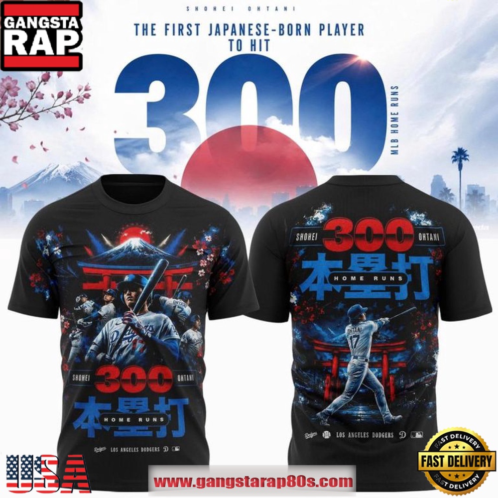 Los Angeles Dodgers Shohei Ohtani Cherry Blossom 300 Home Runs 2026 T Shirt Los Angeles Dodgers Shohei Ohtani Cherry Blossom 300 Home Runs 2026 T Shirt