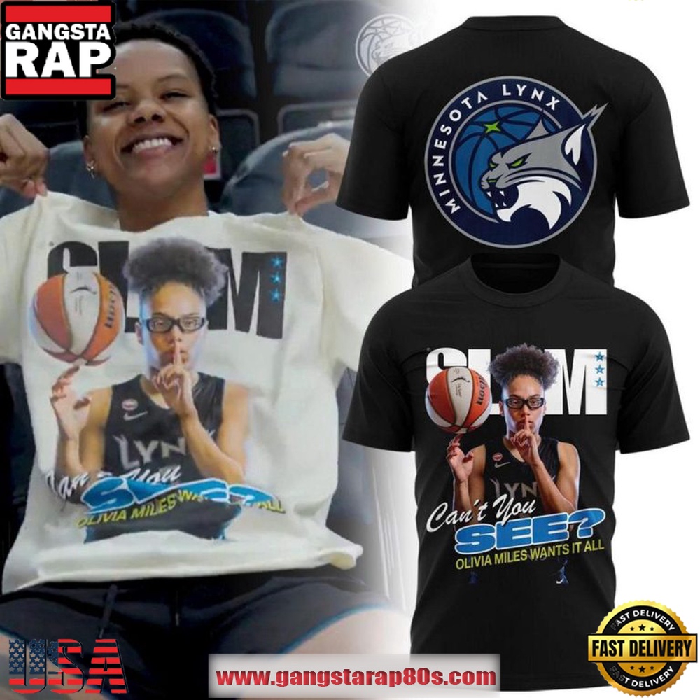 Minnesota Lynx Unisex Olivia Miles Slam 2026 Black T Shirt