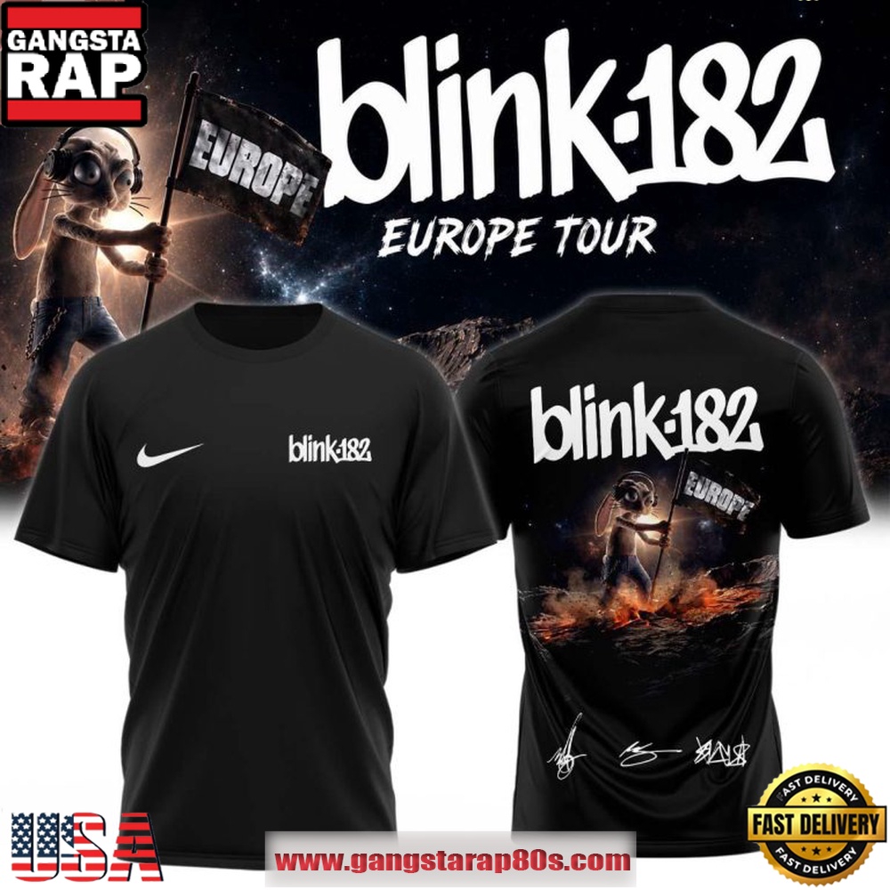 New 2026 Blink-182 EU Shows Signature T Shirt New 2026 Blink-182 EU Shows Signature T Shirt
