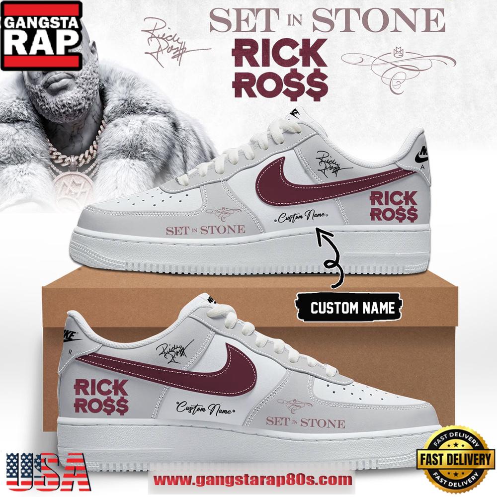 Rick Ross Set In Stone Album 2026 Signature Custom Air Force 1 Shoes Running Sneakers