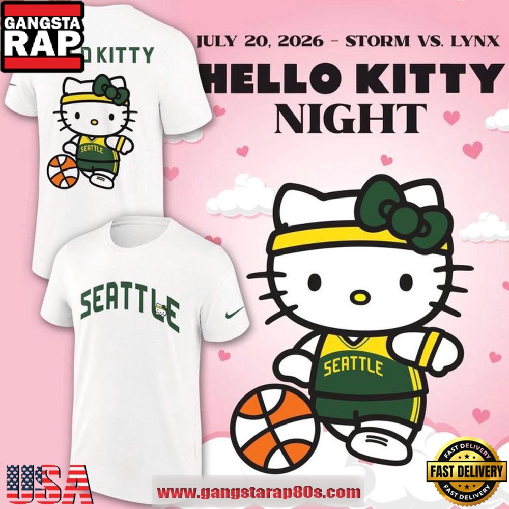 Seattle Storm x Hello Kitty Night 2026 Limited Edition All Over Print T-Shirt