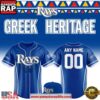 Tampa Bay Rays x Greek Heritage Custom 2026 Baseball Jersey 2 Tampa Bay Rays x Greek Heritage Custom 2026 Baseball Jersey