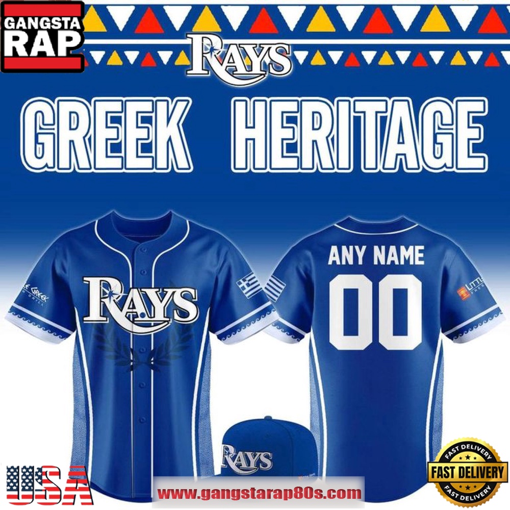 Tampa Bay Rays x Greek Heritage Custom 2026 Baseball Jersey