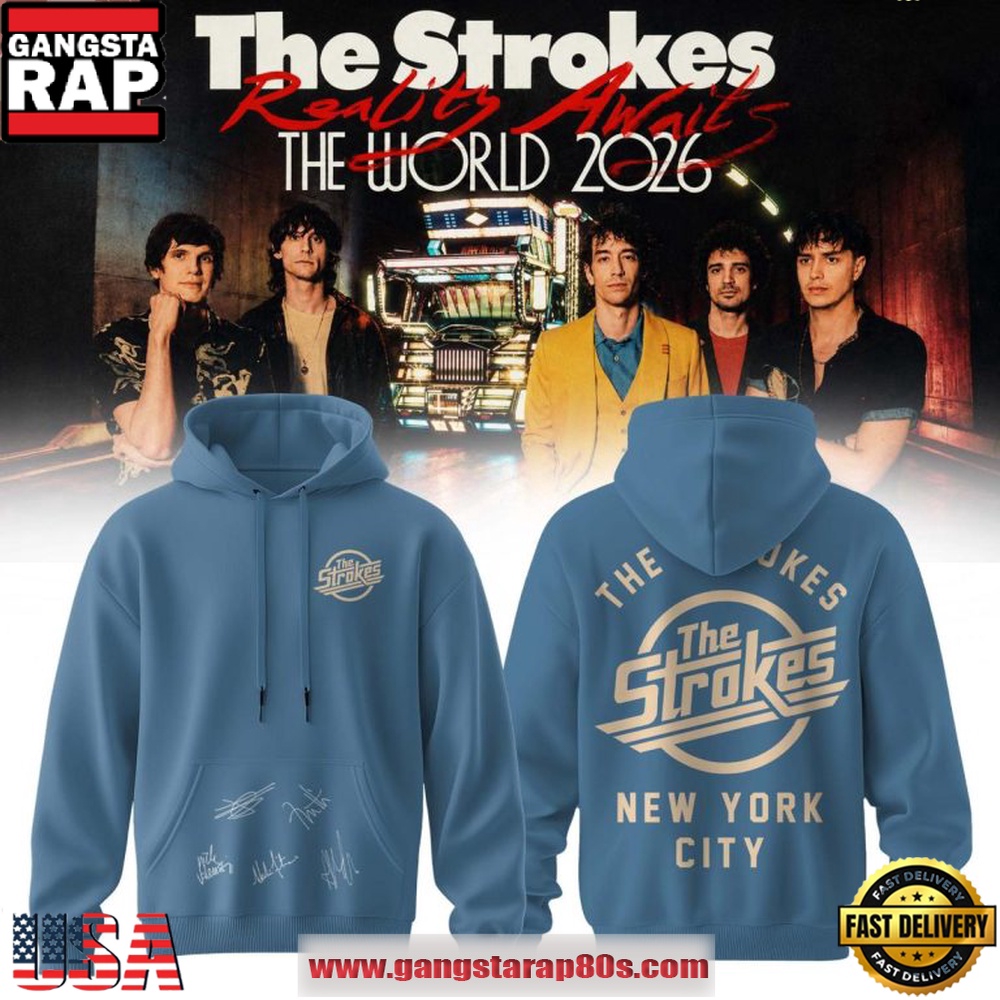 The Strokes Official Reality Awaits Tour 2026 Signature Hoodie