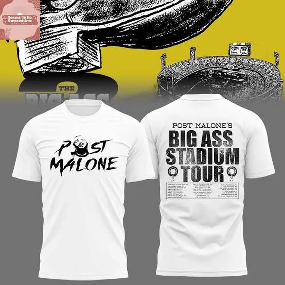 Post Malone x Utah Utes Mascot Football THE BIG ASS Stadium Tour Part 2 White T Shirt , Music Trending 3D Shirt Post Malone X Utah Utes Mascot Football The Big Ass Stadium Tour Part 2 White T Shirt