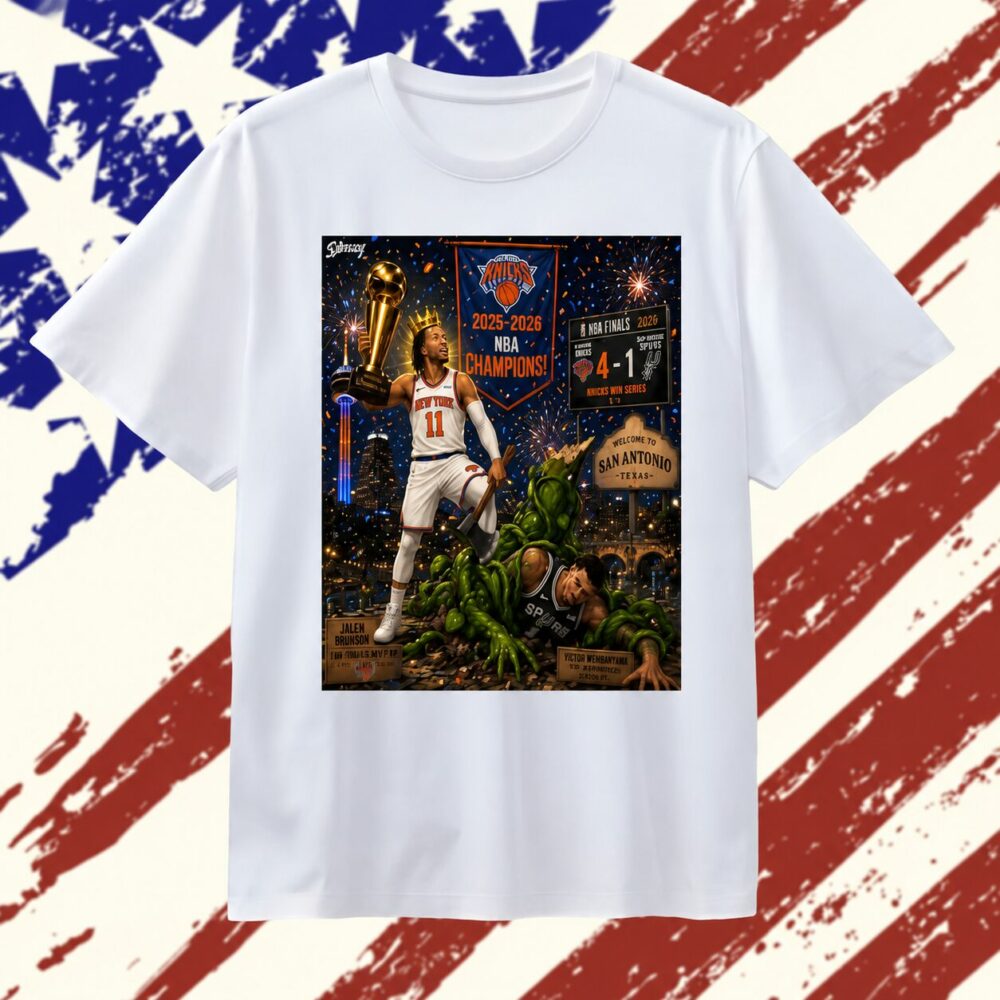 Jalen Brunson New York Knicks vs Victor Wembanyama San Antonio Spurs NBA Champions 2025 2026 T Shirt , Trending 2D Shirt Jalen Brunson New York Knicks VS Victor Wembanyama San Antonio Spurs Nba Champions 2025 2026 T Shirt