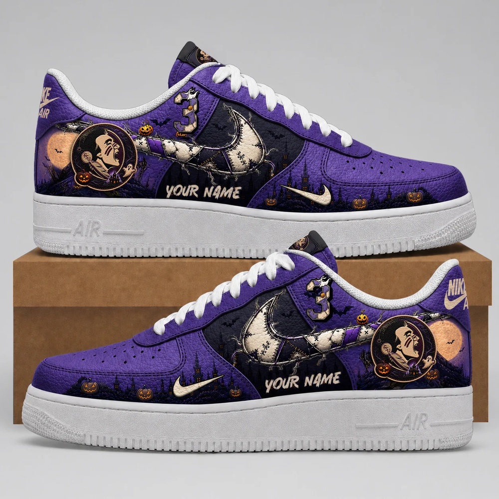 Florida State Seminoles 2026 NCAA Haunted Moon Halloween Custom Air Force 1 Shoes Sneakers , NCAA Air Force 1 Shoes Florida State Seminoles 2026 NCAA Haunted Moon Halloween Custom Air Force 1 Shoes Sneakers , NCAA Air Force 1 Shoes