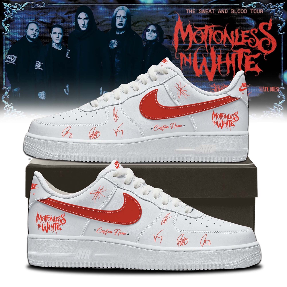 Motionless In White The Sweat And Blood Tour Signed 2026 White Air Force 1 Shoes Sneakers , Music Air Force 1 Shoes Motionless In White The Sweat And Blood Tour Signed 2026 White Air Force 1 Shoes Sneakers , Music Air Force 1 Shoes