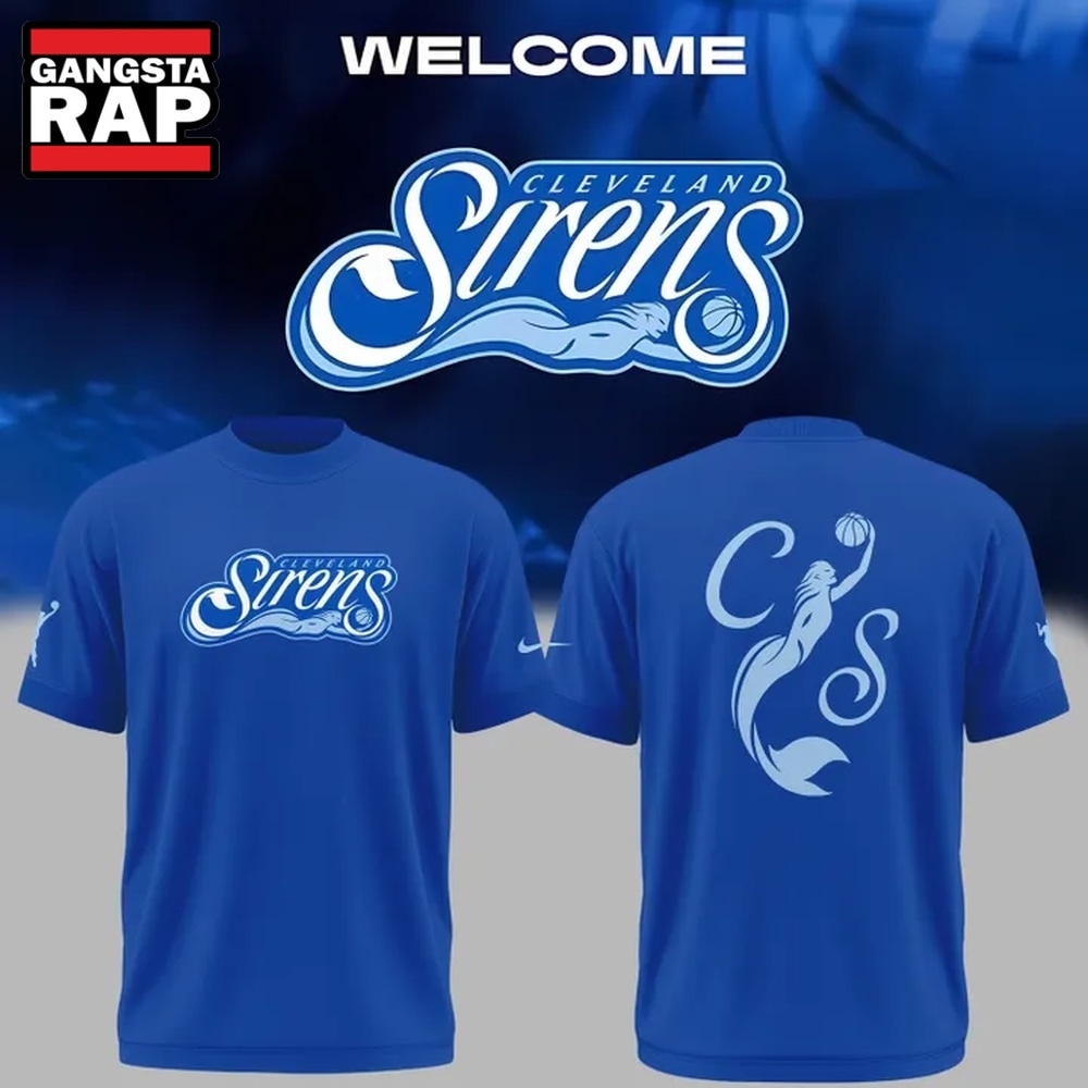 2028 WNBA Expansion Team Cleveland Sirens Unveils Branding Blue 3D Shirt