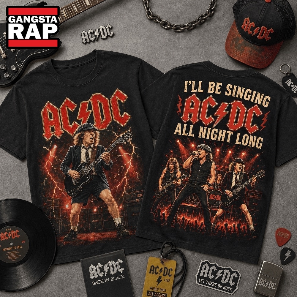 ACDC All Night Long 3D Graphic Shirt , Trending 3D Music Shirt Acdc All Night Long 3D Graphic Shirt