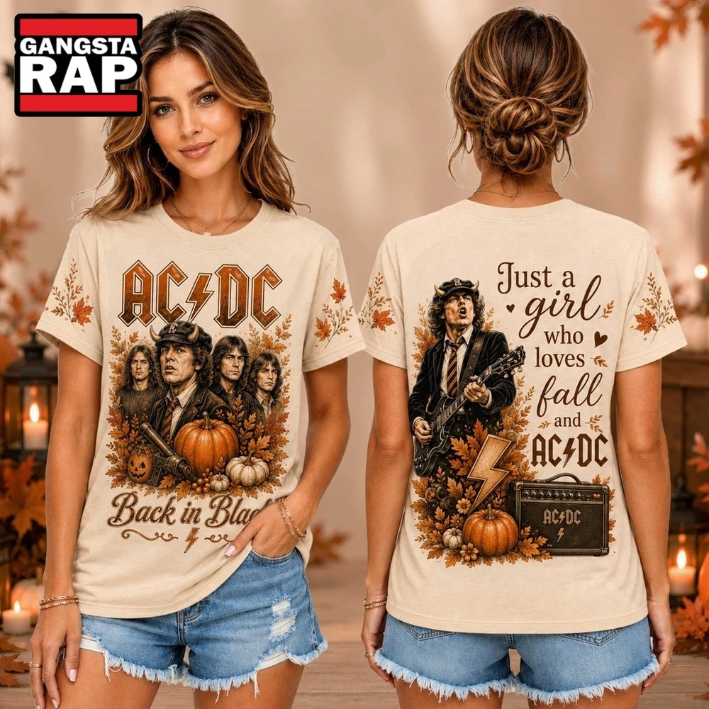 ACDC Autumn Pumpkin Fall Back in Black Unisex 3D Shirt , Music Trend Shirt ACDC Autumn Pumpkin Fall Back in Black Unisex 3D Shirt , Music Trend Shirt