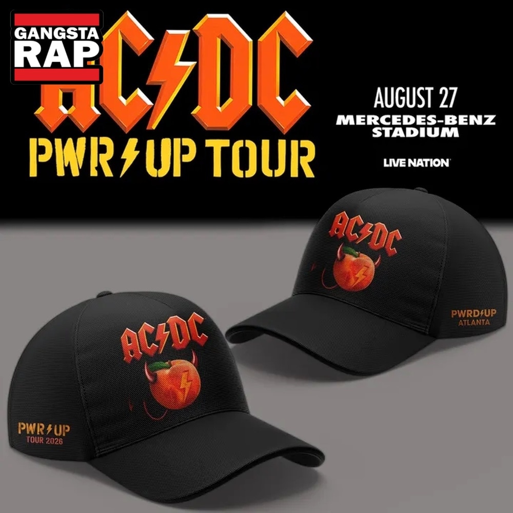 ACDC Exclusive Atlanta Event Shirt Power Up Tour 2026 Cap, Trendy Music Baseball Cap Acdc Exclusive Atlanta Event Shirt Power UP Tour 2026 Cap