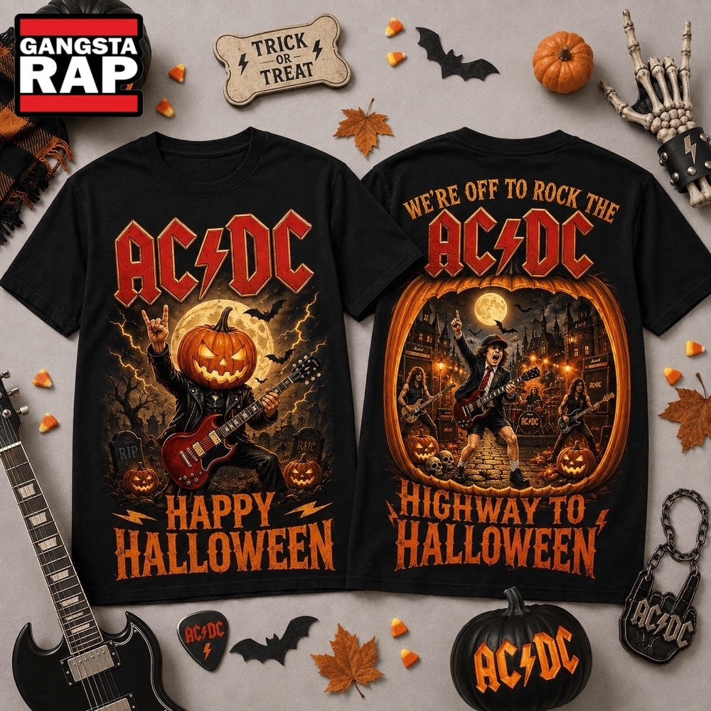 ACDC Highway to Halloween Pumpkin Rock T Shirt, Trending 3D Music Shirt ACDC Highway to Halloween Pumpkin Rock T Shirt, Trending 3D Music Shirt