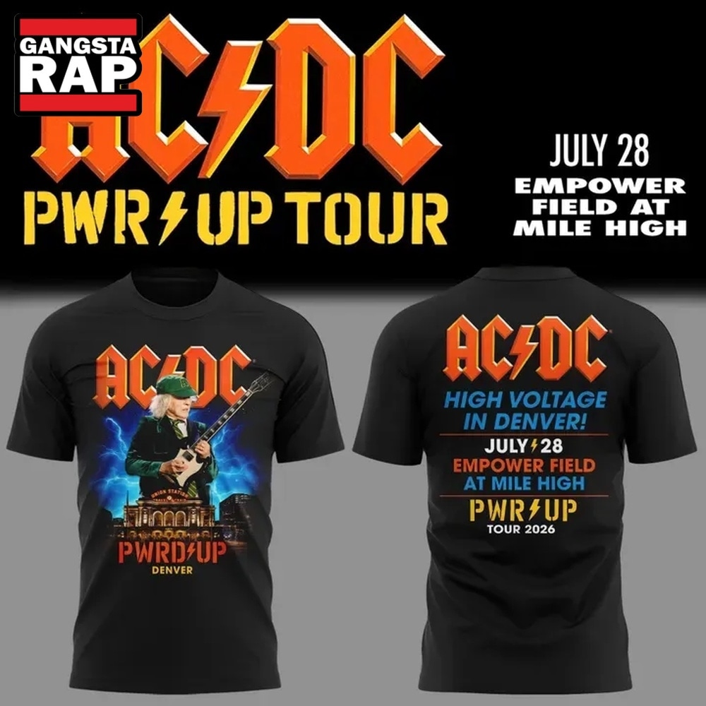 ACDC PWR Up Tour Denver, CO 2026 T Shirt , Music Trending 3D Shirt Acdc Pwr UP Tour Denver CO 2026 T Shirt