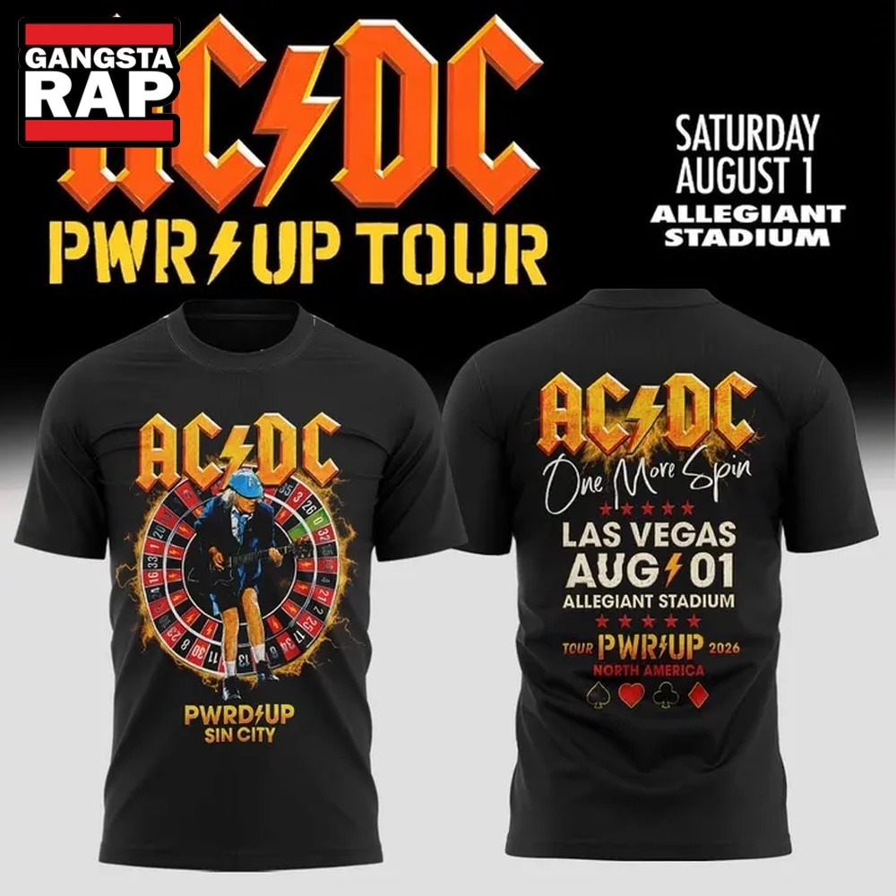 ACDC PWR UP Tour Las Vegas Allegiant Stadium 2026 T Shirt , Music Trending 3D Shirt Acdc Pwr UP Tour Las Vegas Allegiant Stadium 2026 T Shirt