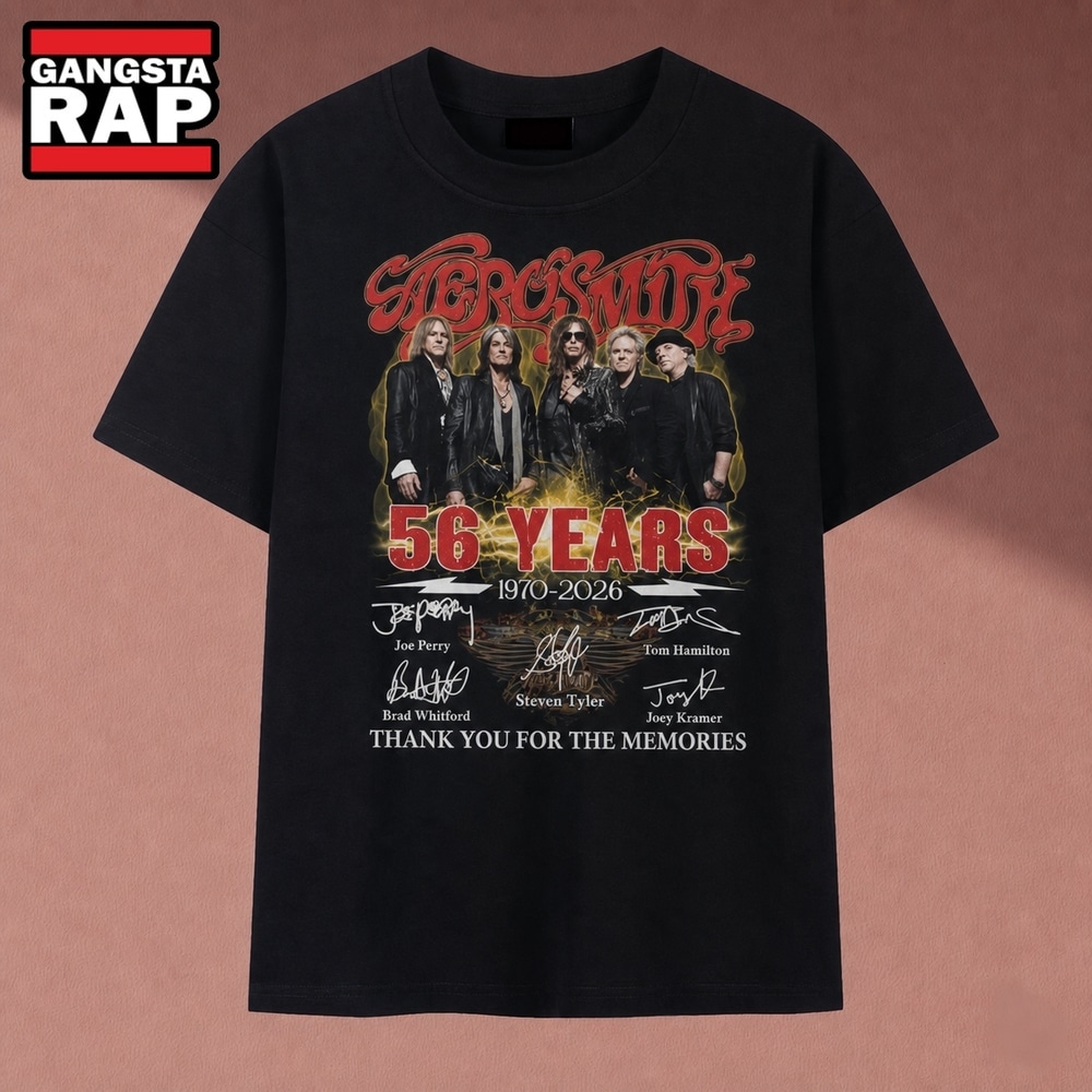 Aerosmith 56 Years 1970 2026 Band Signatures Rock Vintage T Shirt, Music 2D Shirt Aerosmith 56 Years 1970 2026 Band Signatures Rock Vintage T Shirt, Music 2D Shirt