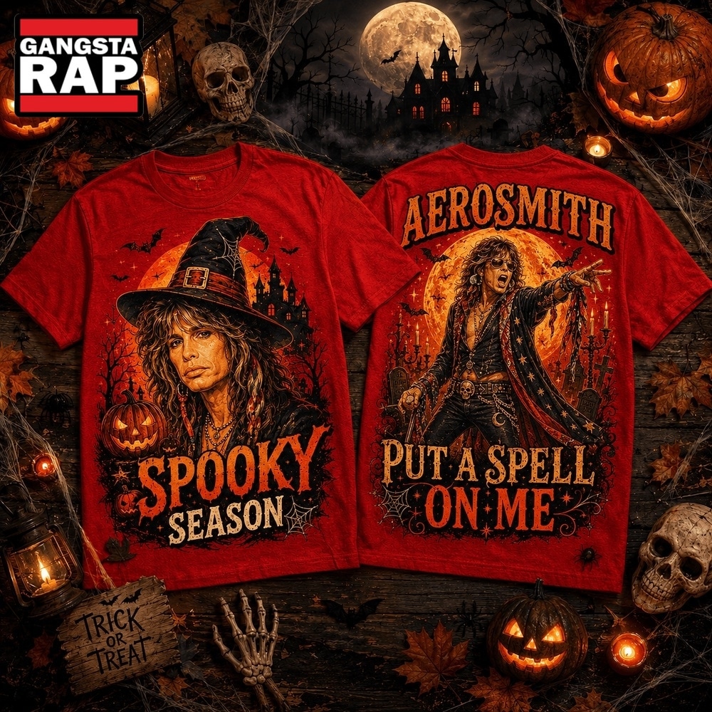 Aerosmith Witch Hat Full Moon Spooky Season Halloween 3D Shirt , Music Trending 3D Shirt Aerosmith Witch Hat Full Moon Spooky Season Halloween 3D Shirt