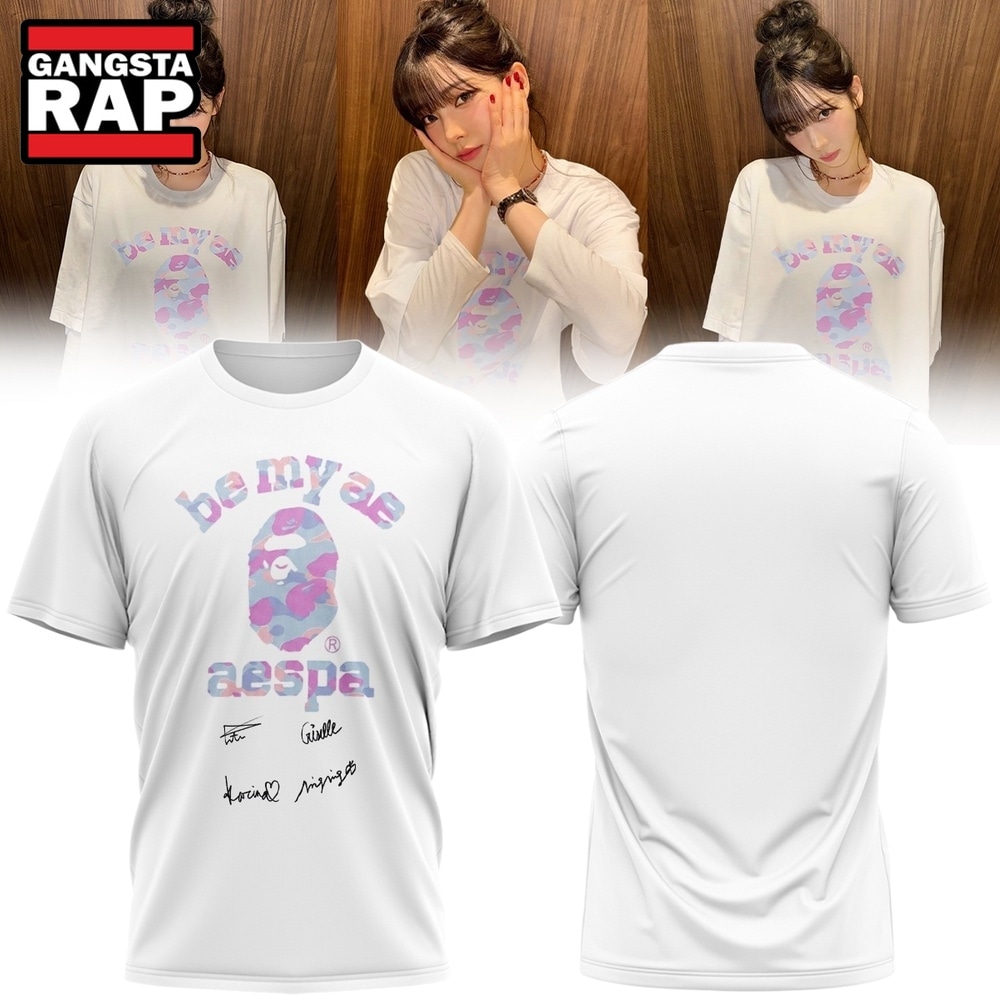 Aespa x BAPE Signed 2026 Limited Edition 3D Shirt , Music Trending 3D Shirt Aespa X Bape Signed 2026 Limited Edition 3D Shirt