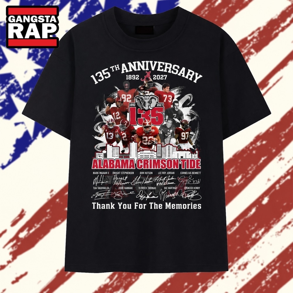 Alabama Crimson Tide 135th Anniversary 1892 2027 Thank You For The Memories T Shirt , Vintage Trending Shirt Alabama Crimson Tide 135th Anniversary 1892 2027 Thank You For The Memories T Shirt , Vintage Trending Shirt