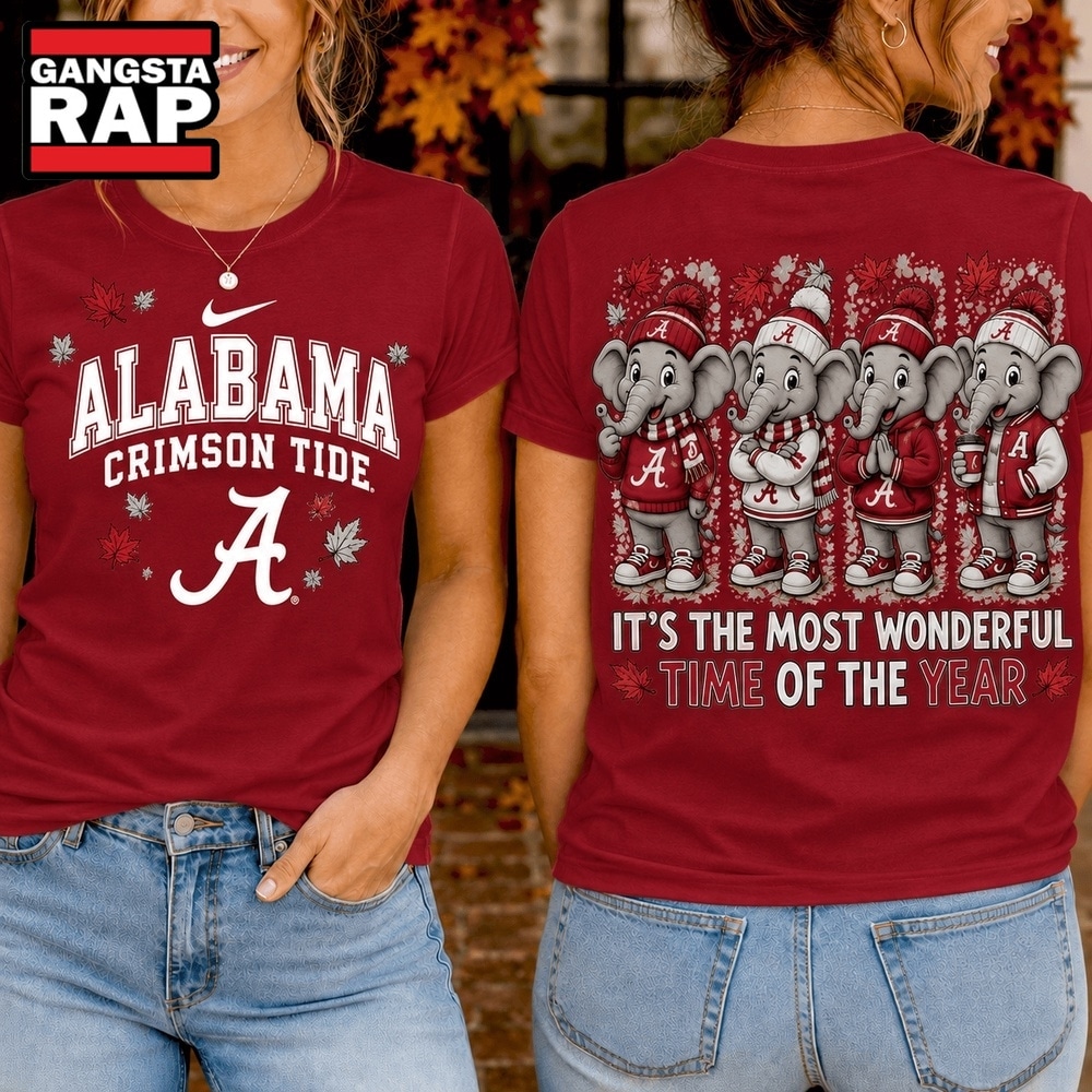 Alabama Crimson Tide 2026 NCAA Autumn Festive Cheer T Shirt , NCAA 3D Shirt Alabama Crimson Tide 2026 Ncaa Autumn Festive Cheer T Shirt