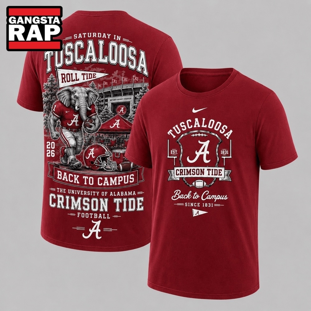 Alabama Crimson Tide 2026 NCAA Back To Campus 3D Shirt , NCAA 3D Shirt Alabama Crimson Tide 2026 Ncaa Back TO Campus 3D Shirt