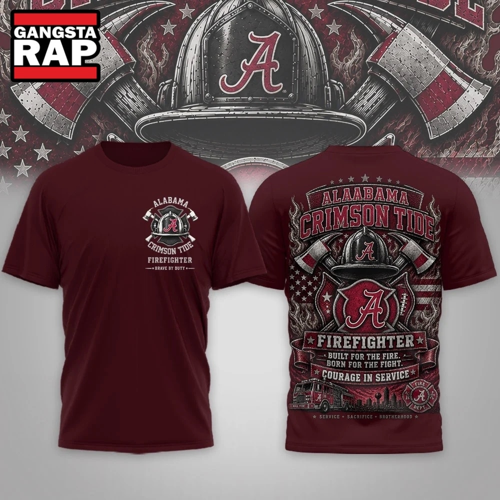 Alabama Crimson Tide 2026 NCAA Firefighter Built for the Fire 3D Shirt , NCAA 3D Shirt Alabama Crimson Tide 2026 Ncaa Firefighter Built For The Fire 3D Shirt