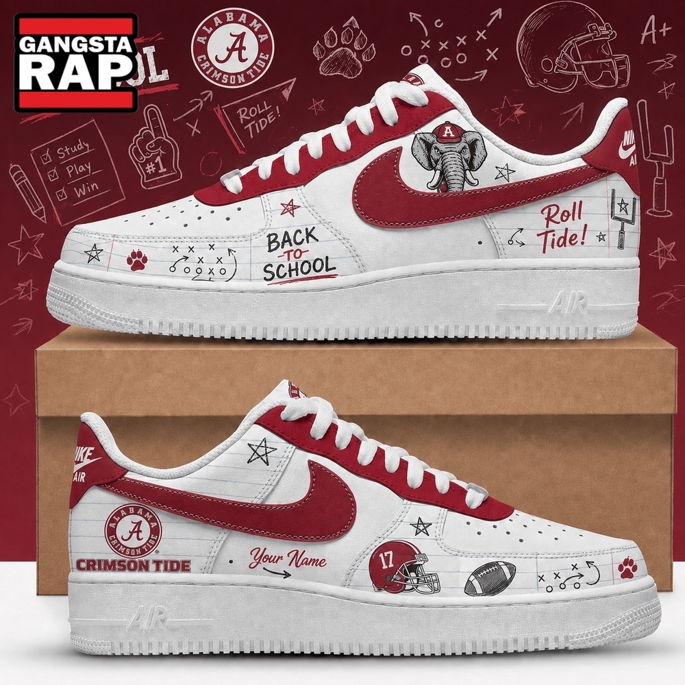 Alabama Crimson Tide 2026 NCAA Football Back To School Air Force 1 Shoes Sneakers , NCAA Sport Sneakers Alabama Crimson Tide 2026 NCAA Football Back To School Air Force 1 Shoes Sneakers , NCAA Sport Sneakers