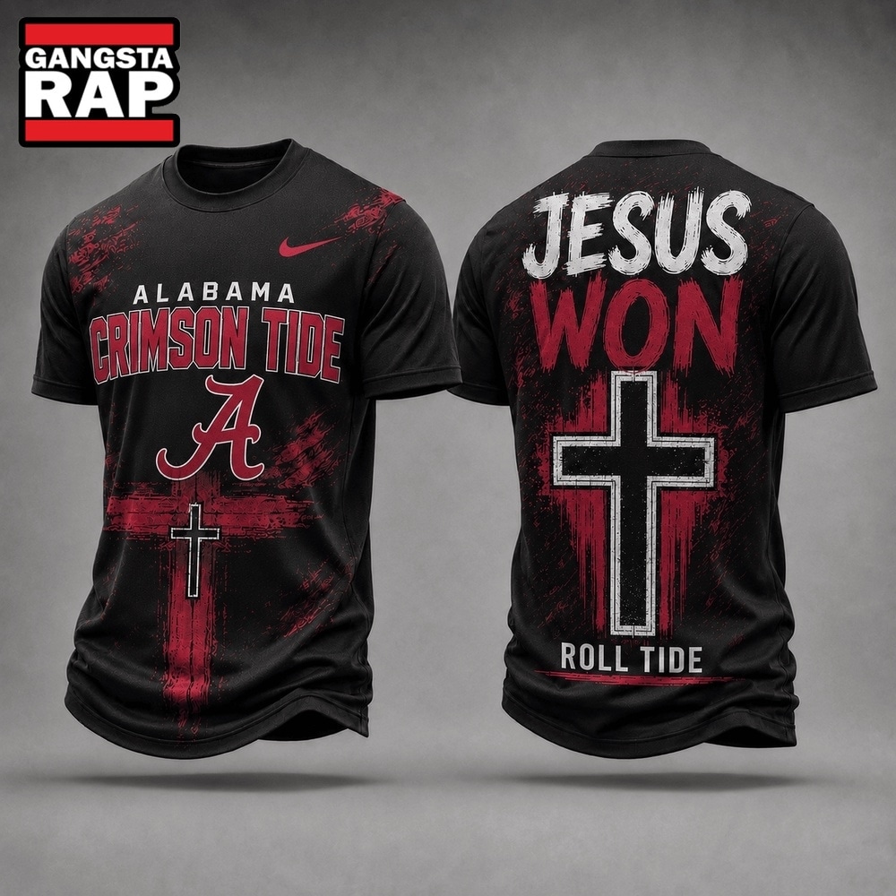 Alabama Crimson Tide NCAA Jesus Won New Design 3D Shirt , NCAA 3D Shirt Alabama Crimson Tide Ncaa Jesus Won New Design 3D Shirt