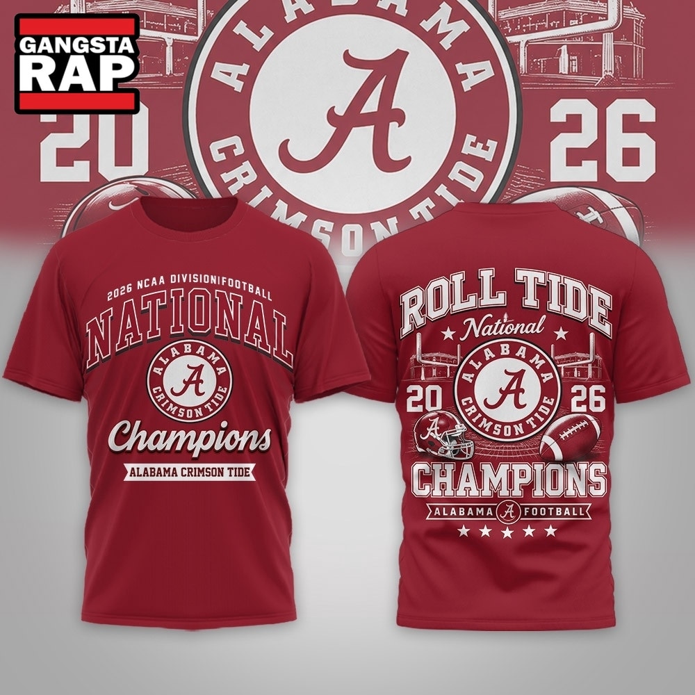 Alabama Crimson Tide NCAA Road to Glory 2026 Football Champions 3D Shirt , NCAA 3D Shirt Alabama Crimson Tide Ncaa Road TO Glory 2026 Football Champions 3D Shirt