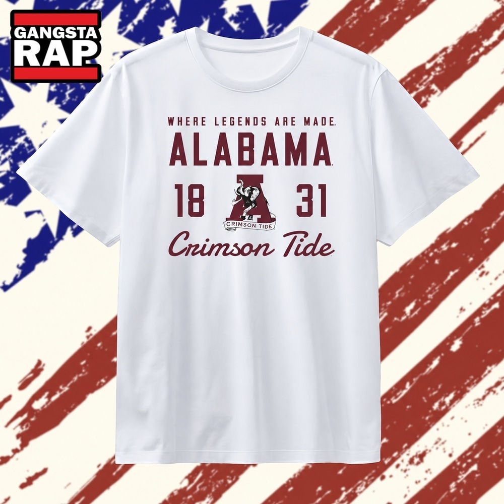 Alabama Crimson Tide Where Legends Are Made 18 31 T Shirt , Vintage Trending Shirt Alabama Crimson Tide Where Legends Are Made 18 31 T Shirt