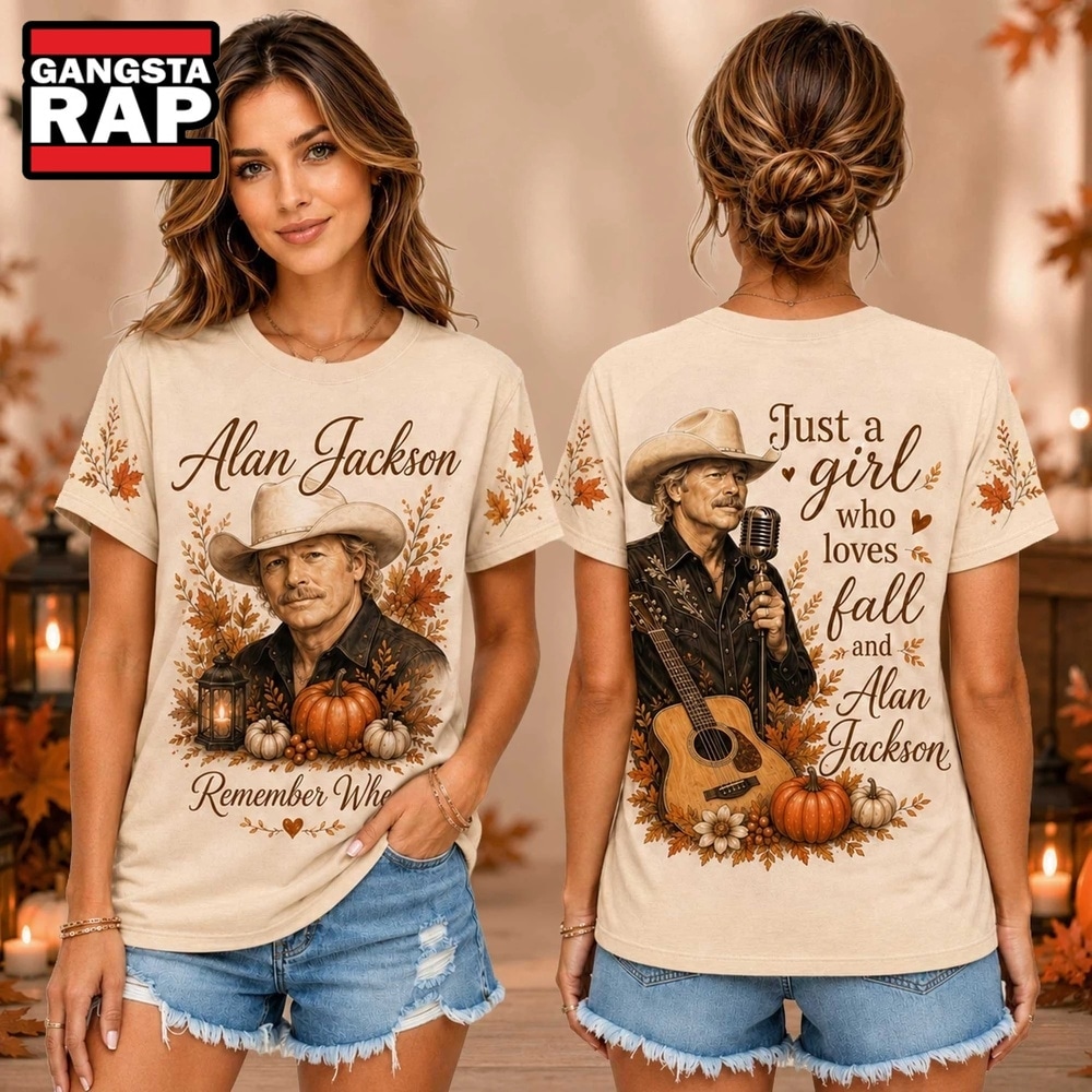 Alan Jackson Autumn Pumpkin Portrait Unisex 3D Shirt , Music Trend Shirt Alan Jackson Autumn Pumpkin Portrait Unisex 3D Shirt , Music Trend Shirt