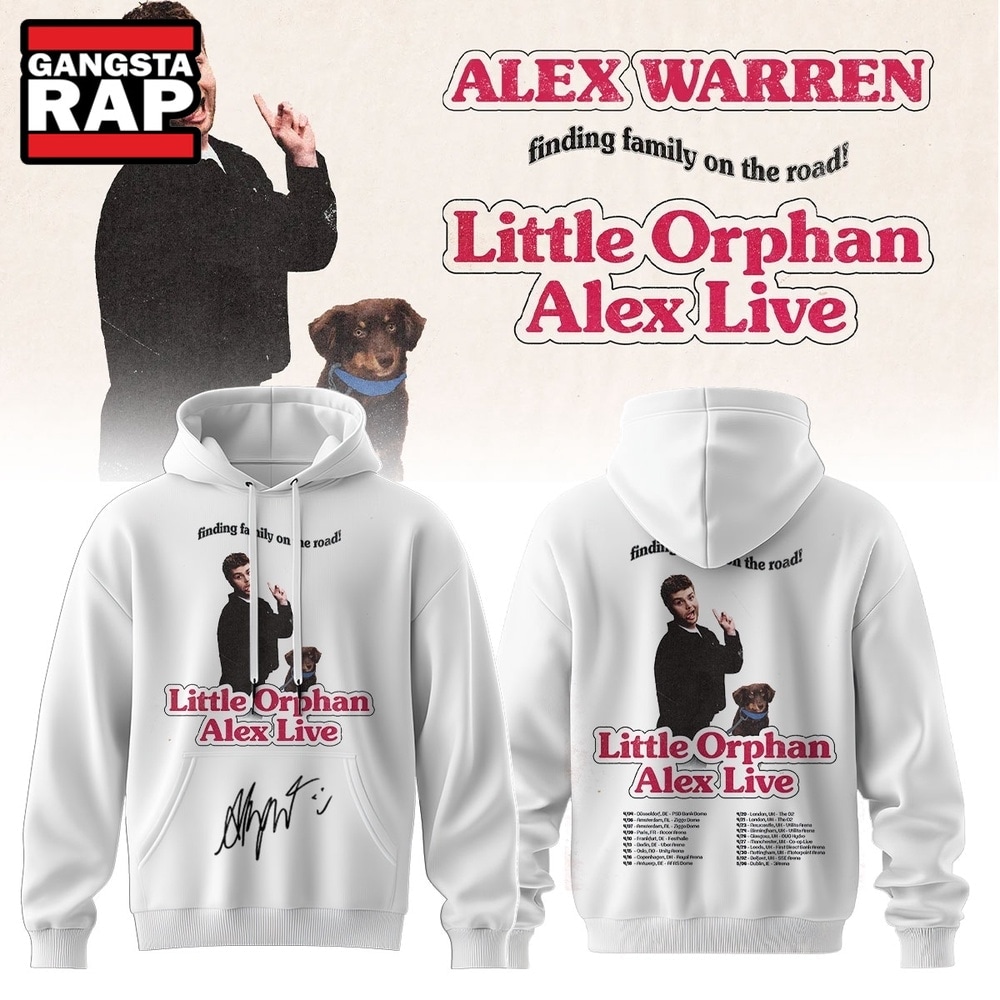 Alex Warren’s Little Orphan Alex Tour 2026 White Hoodie, Trending 3D Music Shirt Alex Warren’s Little Orphan Alex Tour 2026 White Hoodie, Trending 3D Music Shirt