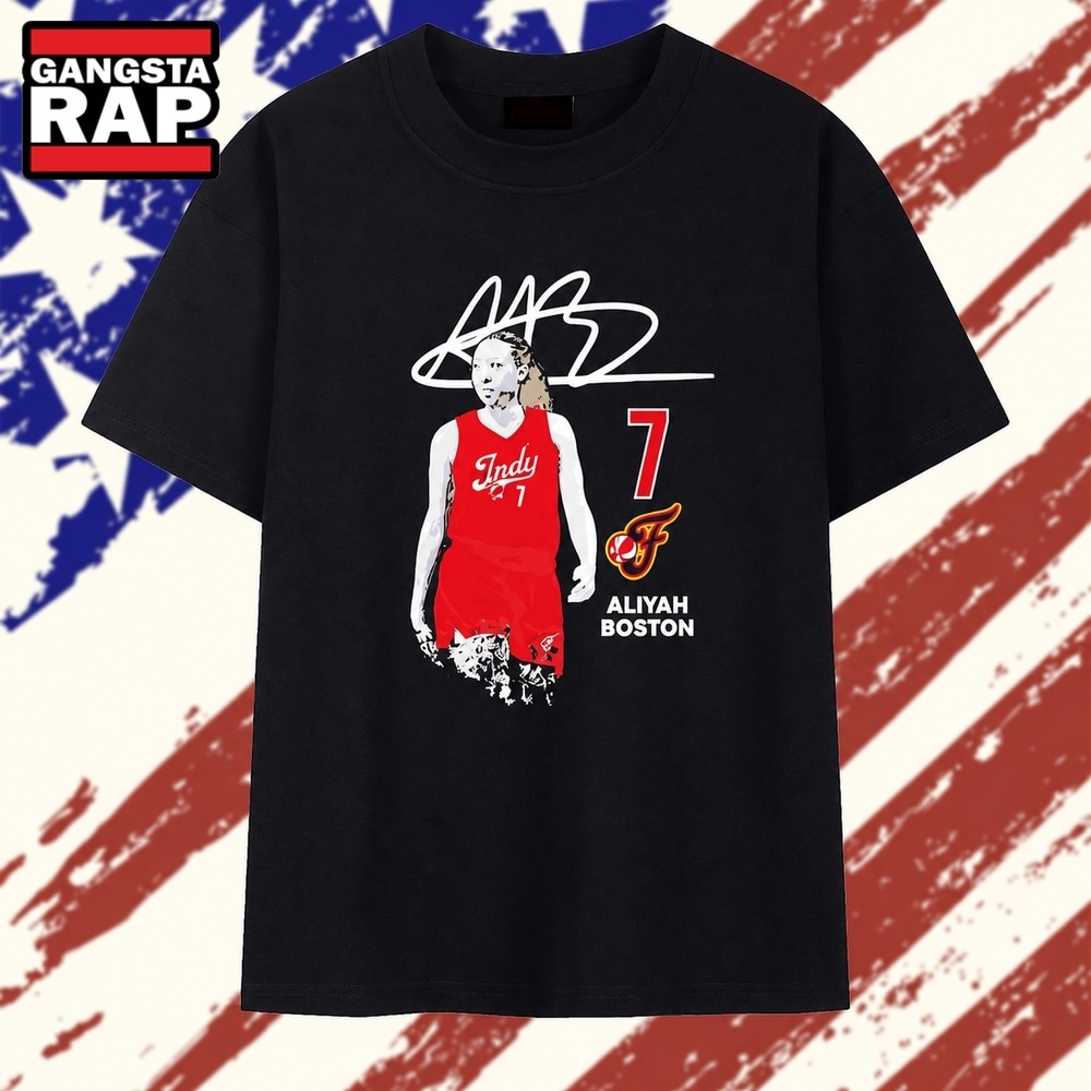 Aliyah Boston Indiana Fever 7 Signature T Shirt , Vintage Trending Shirt Aliyah Boston Indiana Fever 7 Signature T Shirt