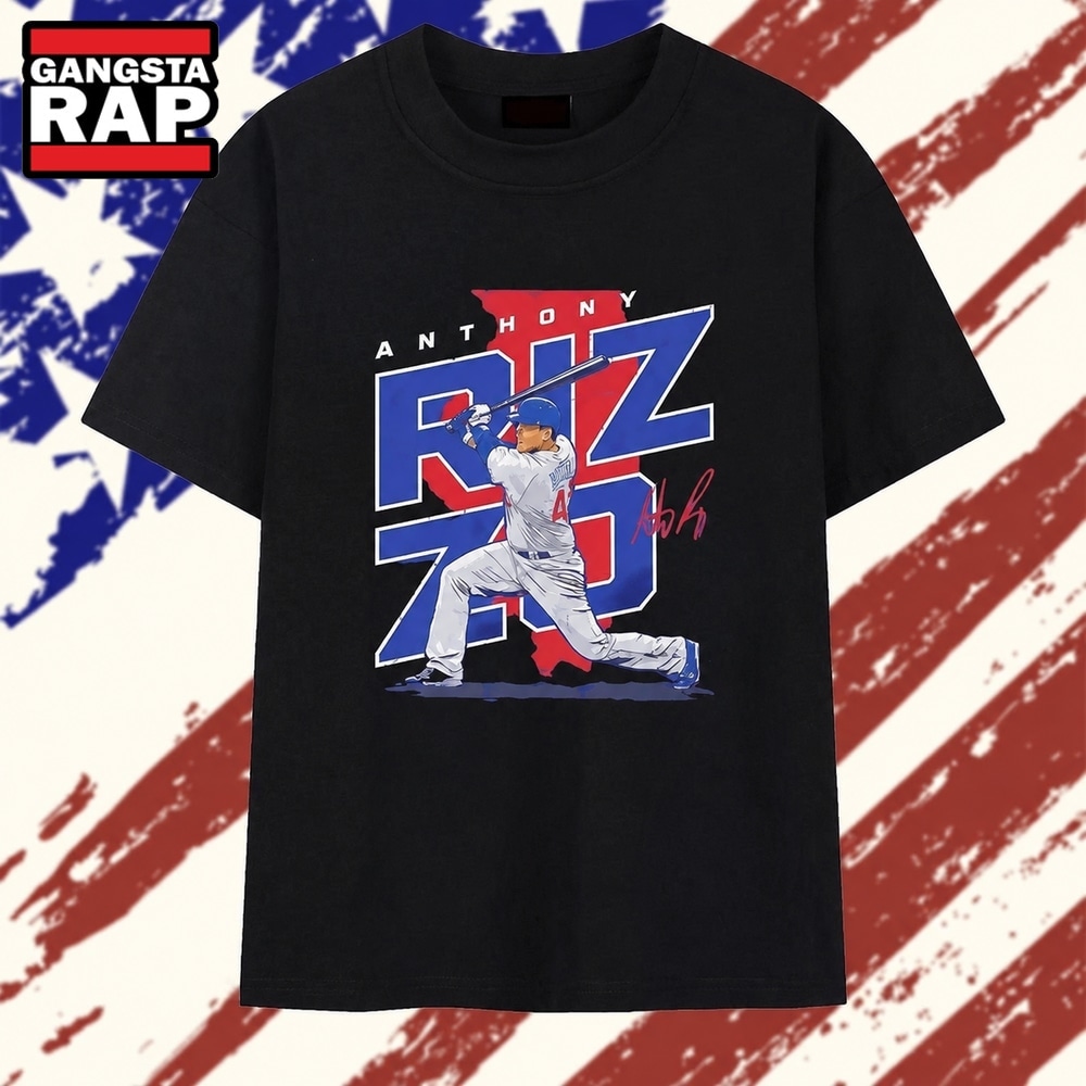 Anthony Rizzo Chicago Cubs distressed batting Illinois signature T Shirt , Trending 2D Shirt Anthony Rizzo Chicago Cubs Distressed Batting Illinois Signature T Shirt