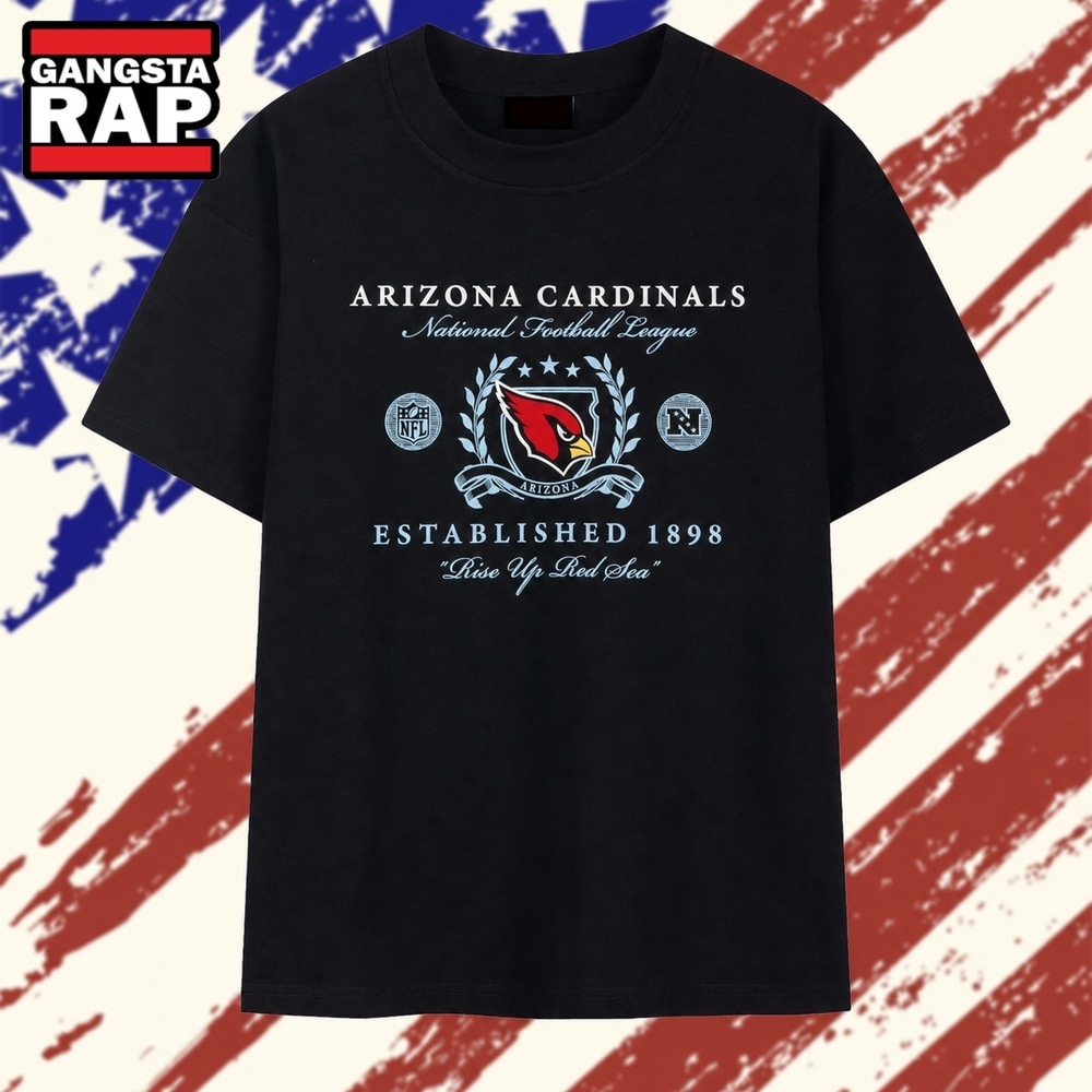 Arizona Cardinals Est 1898 Rise Up Red Sea National Football League T Shirt, Trending 2D Shirt Arizona Cardinals Est 1898 Rise Up Red Sea National Football League T Shirt, Trending 2D Shirt