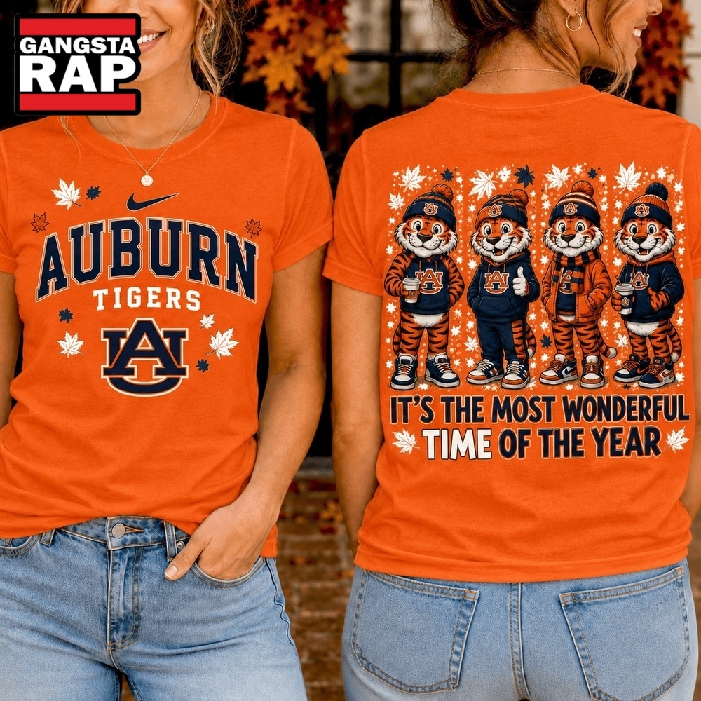Auburn Tigers 2026 NCAA Autumn Festive Cheer T Shirt , NCAA 3D Shirt Auburn Tigers 2026 Ncaa Autumn Festive Cheer T Shirt
