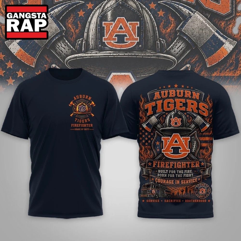 Auburn Tigers 2026 NCAA Firefighter Built for the Fire 3D Shirt , NCAA 3D Shirt Auburn Tigers 2026 Ncaa Firefighter Built For The Fire 3D Shirt