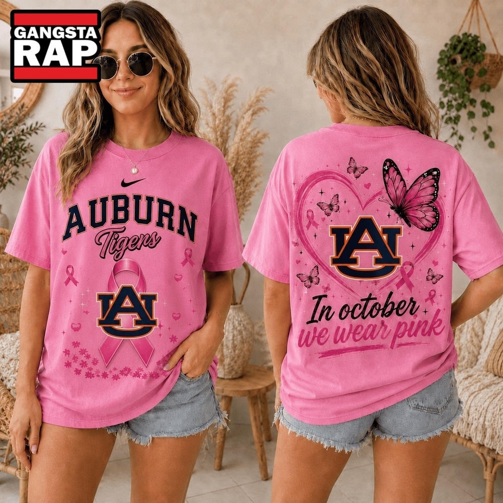 Auburn Tigers 2026 NCAA Pink October Breast Cancer Awareness Fan Pride Unisex T Shirt , NCAA 3D Shirt Auburn Tigers 2026 Ncaa Pink October Breast Cancer Awareness Fan Pride Unisex T Shirt