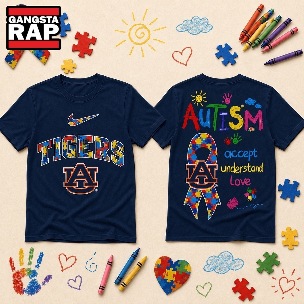 Auburn Tigers NCAA Autism Awareness Puzzle Ribbon T Shirt , NCAA 3D Shirt Auburn Tigers Ncaa Autism Awareness Puzzle Ribbon T Shirt