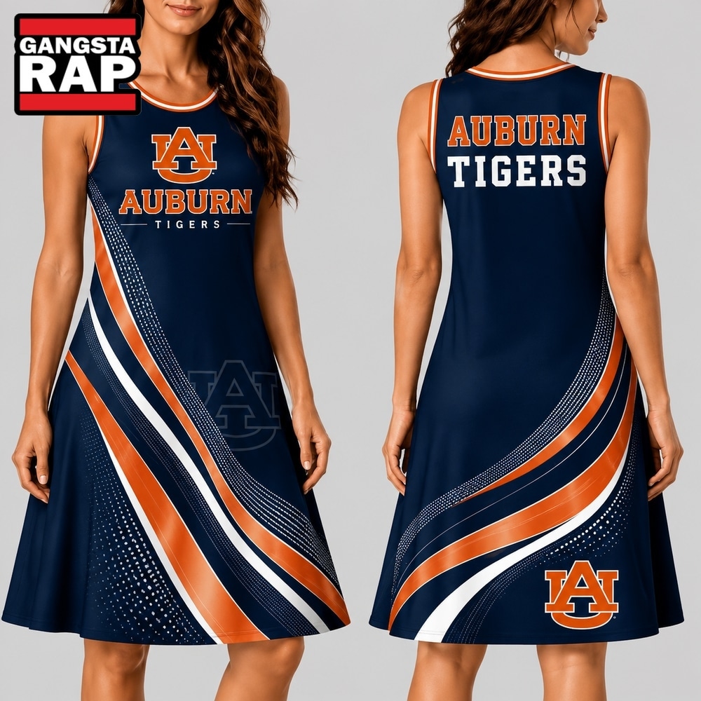 Auburn Tigers NCAA Team Pride Women's Sleeveless Dress, NCAA Women Dress Shirt Auburn Tigers Ncaa Team Pride Women S Sleeveless Dress