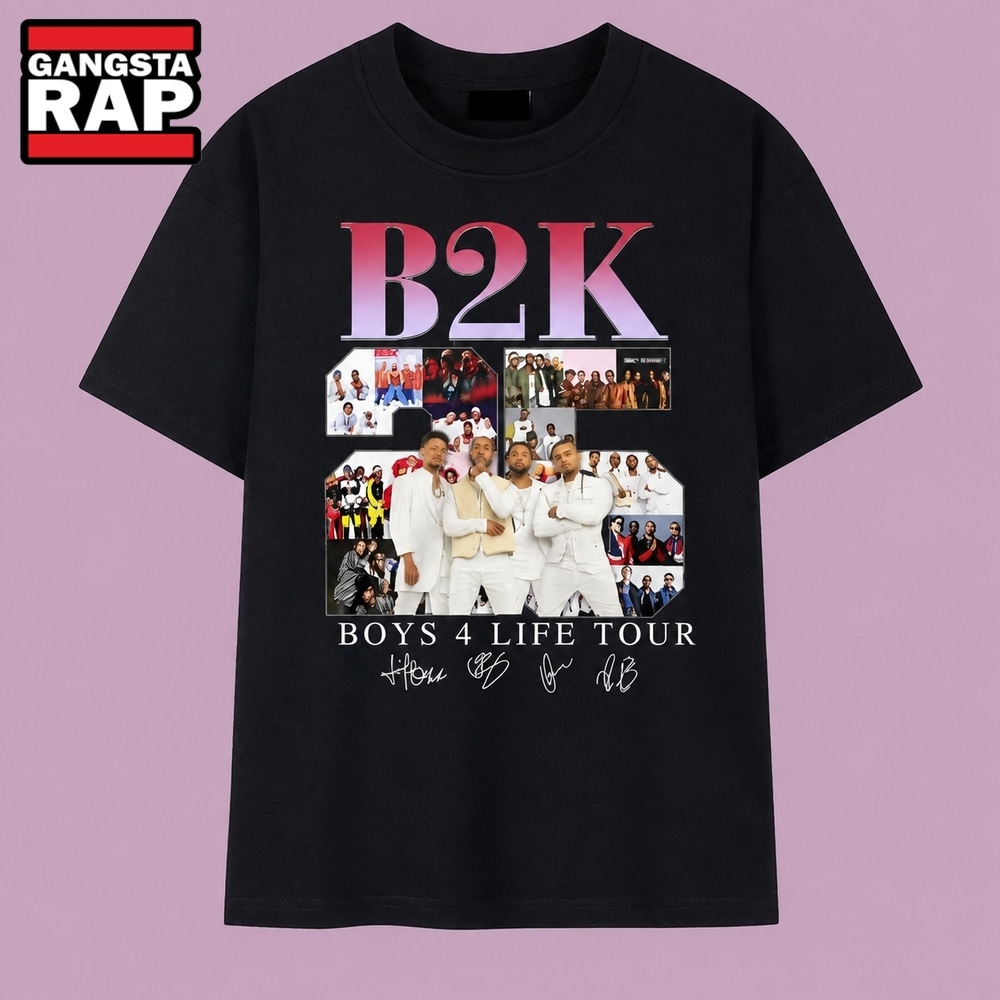 B2K Boys 4 Life Tour 25th Anniversary Signatures R&B Band T Shirt, Music 2D Shirt B2K Boys 4 Life Tour 25th Anniversary Signatures R&B Band T Shirt, Music 2D Shirt