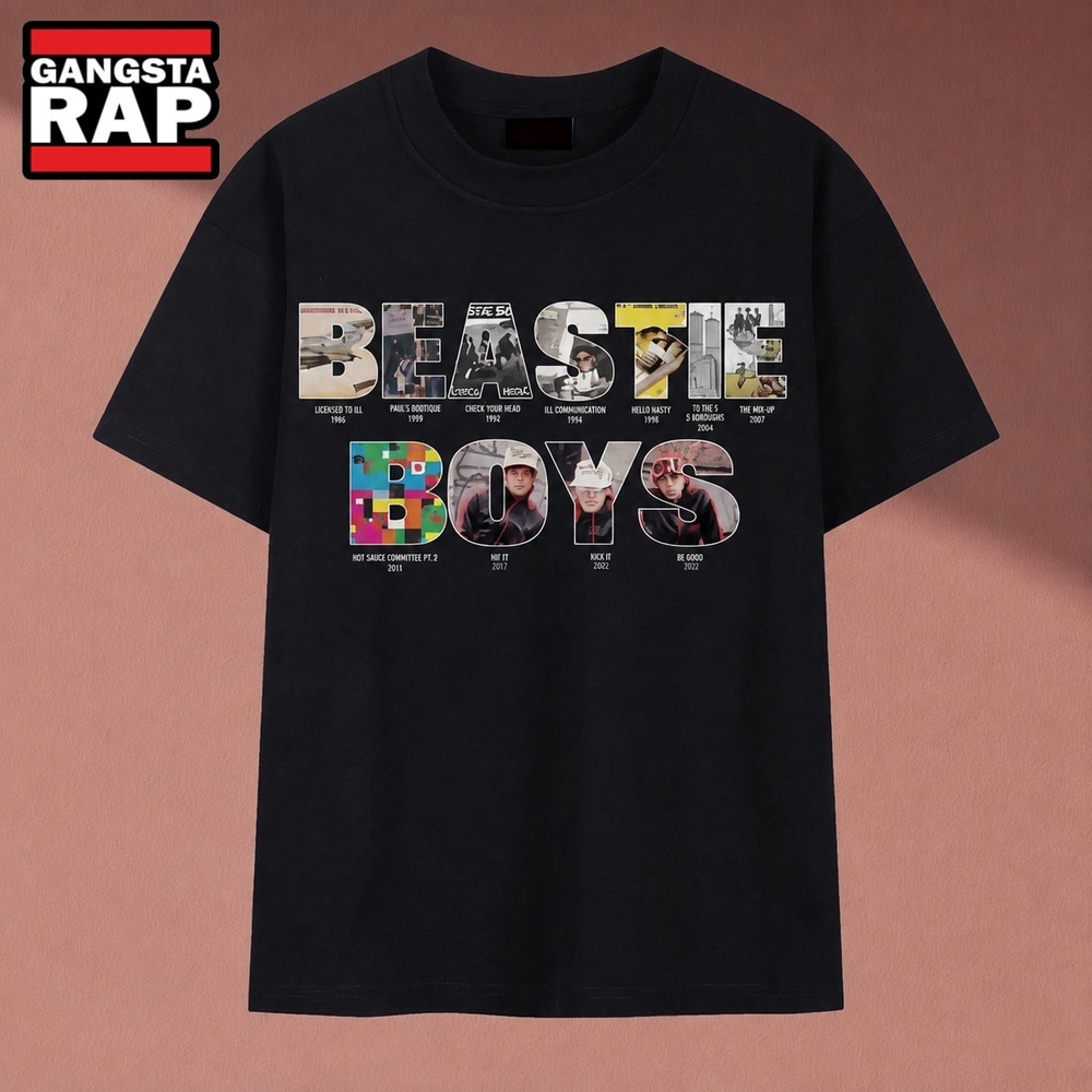Beastie Boys Album Covers Typography Vintage Hip Hop T Shirt , Music 2D Shirt Beastie Boys Album Covers Typography Vintage Hip Hop T Shirt